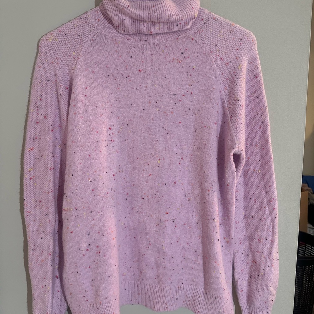 LOFT Purple Cowl Turtleneck Sweater Cozy Knit